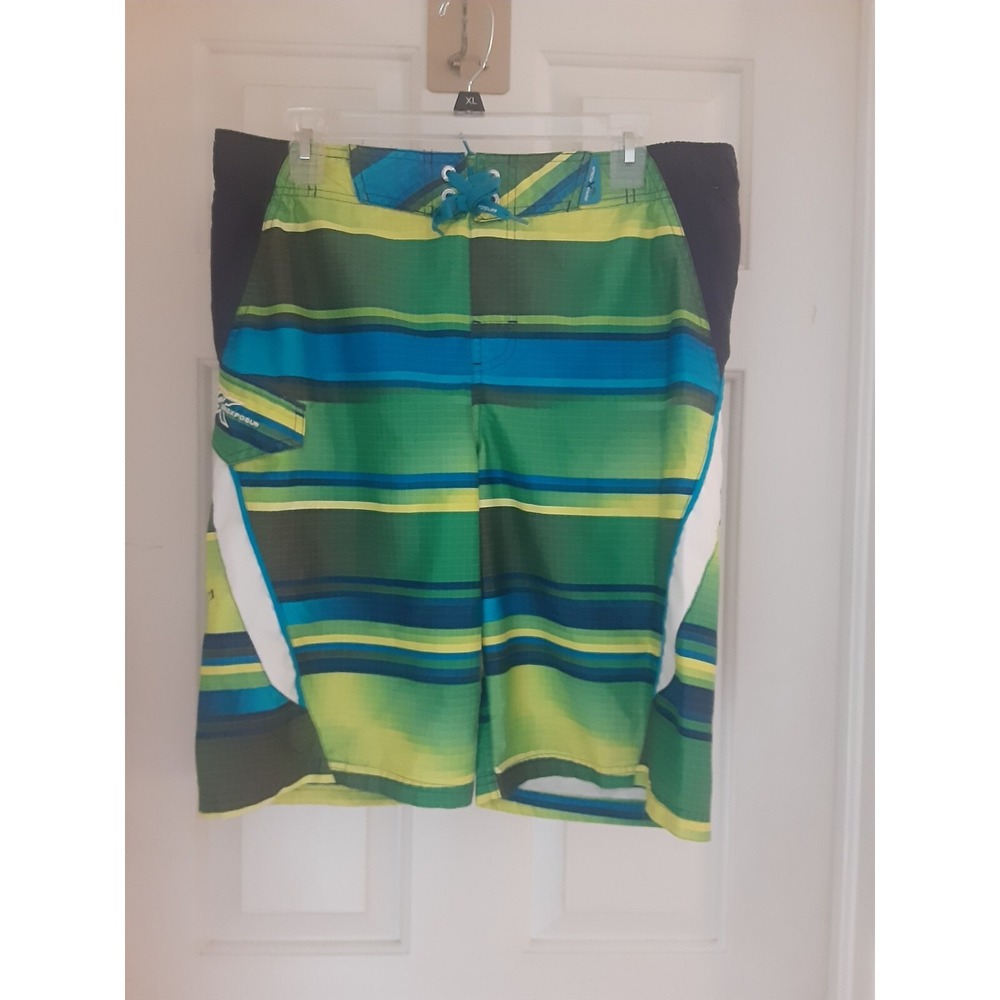 Zeroxposur Lined Swim Trunks‎ Boys Size XL 18/20 Color Blue,Green & Black